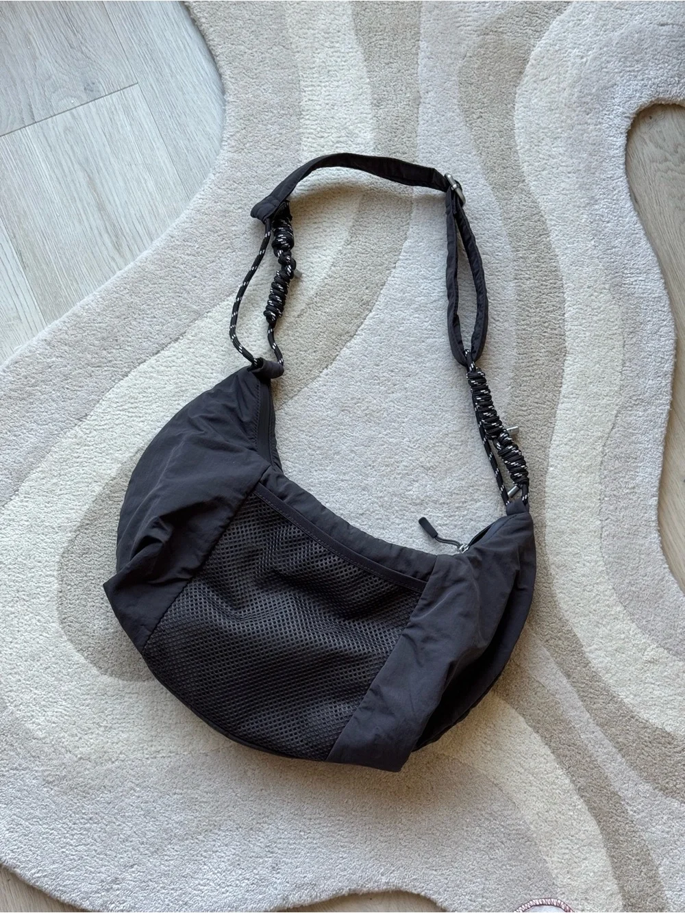 Adanola Black Drawcord Shoulder Bag - Picture 2 of 6
